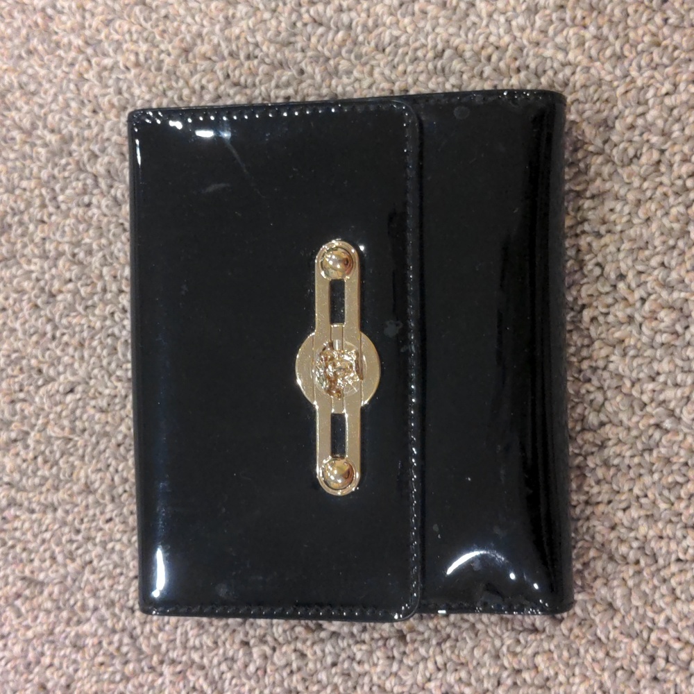Versace Black Patent Leather Donna wallet